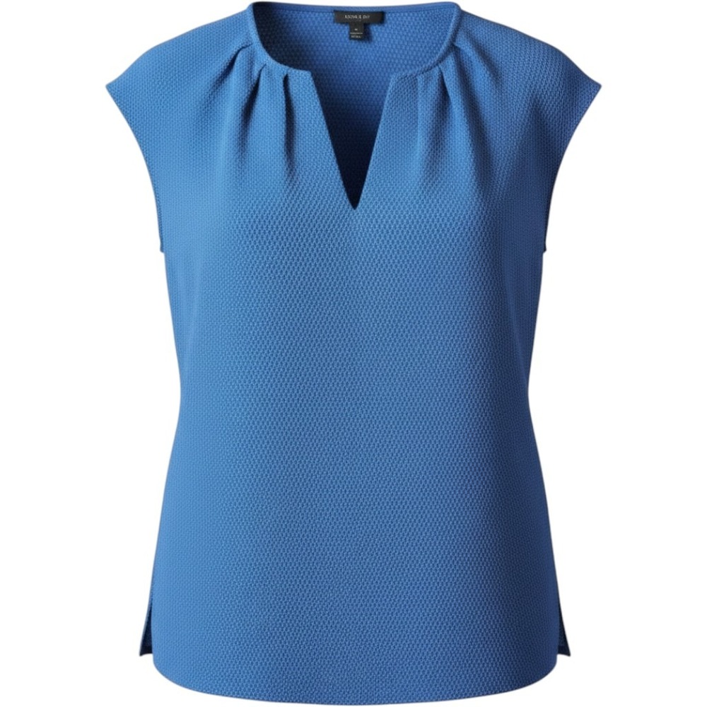 J.Crew Blue Honeycomb Cocoon Keyhole Top Sleeveless Textured Blouse C3654 Size 8